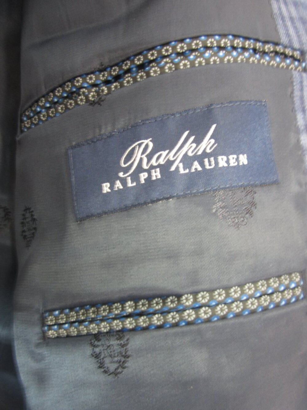 RALPH Ralph Lauren Blue Label 52R Blue Windowpane Plaid Sport Coat Wool Blend - Picture 7 of 10